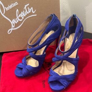 Christian Louboutin Royal Blue Strappy Heels size 6